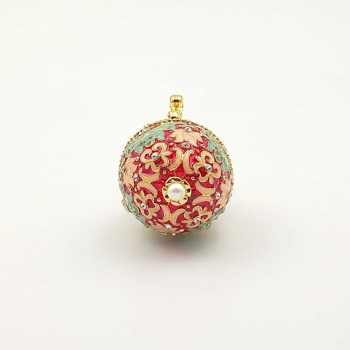 Jajko jajo faberge pojemniki szkatułka niebieskoczerwone
