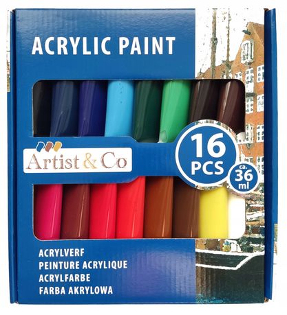 Farby Akrylowe Zestaw Farb 16 Szt X 36 Ml Akryle