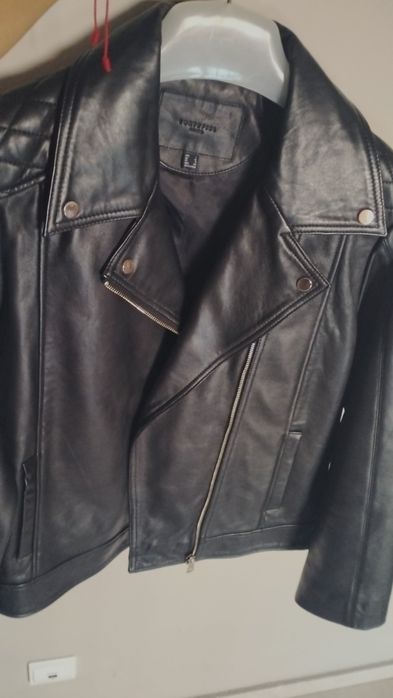 Casaco de pele preto