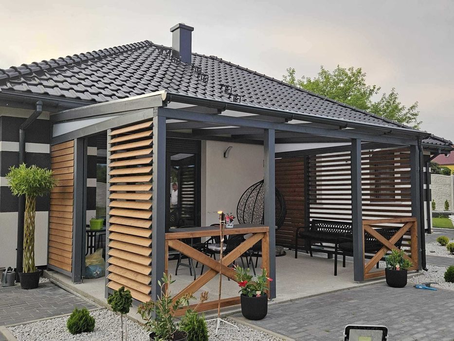 Zabudowa tarasu Zadaszenie tarasu pergola wiata ogród zimowy wymiar1x1