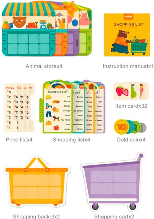 Дитяча гра Покупки від Mideer, Shopping list