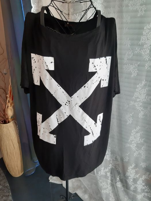 Tshirt czarny xl oversize strzałki turecki kolekcja damska bluzka strz