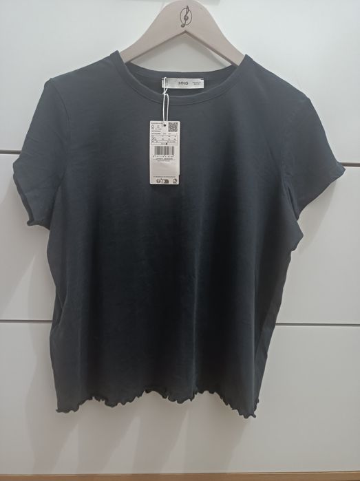 Grafitowy t-shirt z efektem sprania