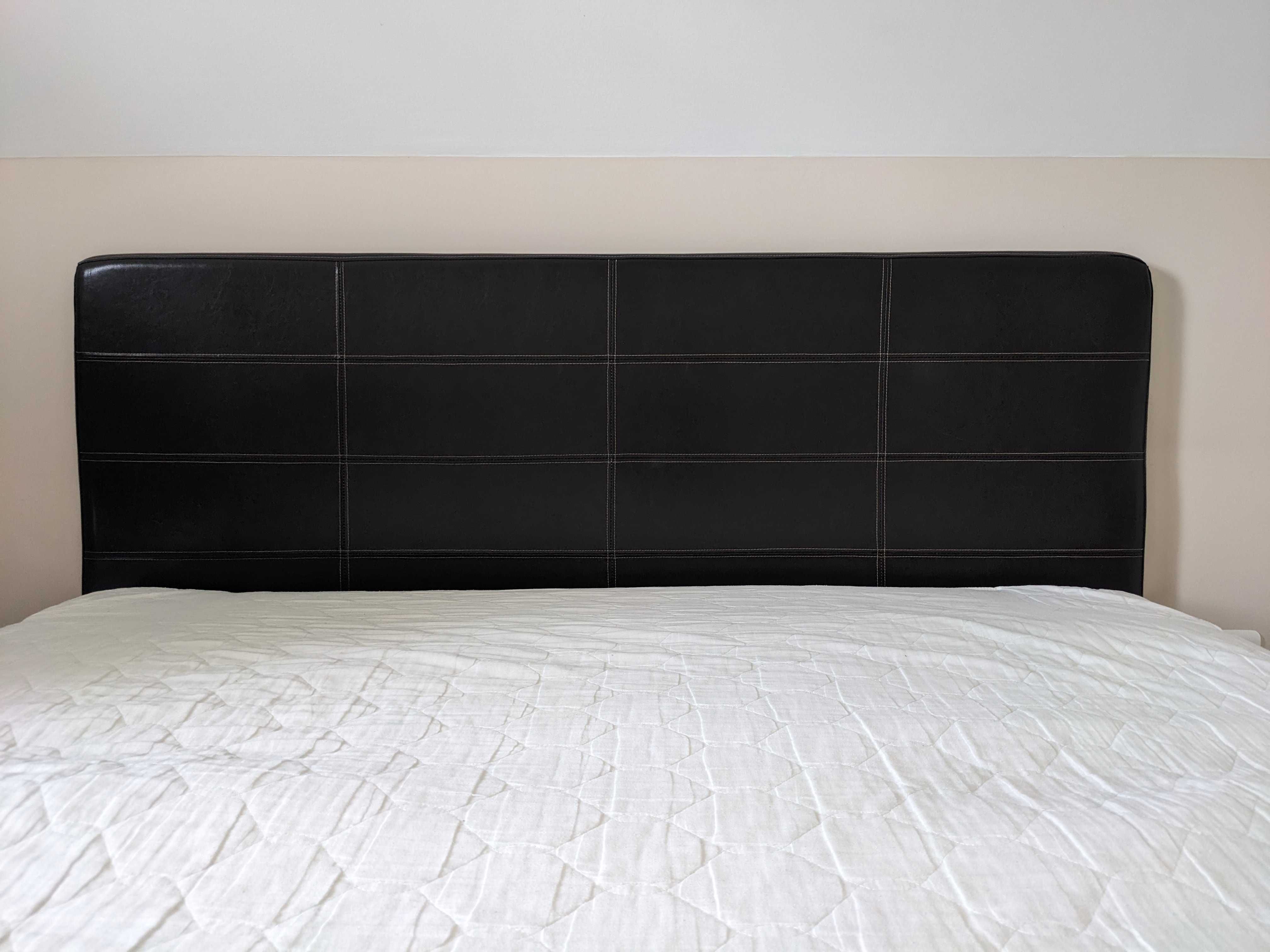 Łóżko tapicerowane 160x190 cm z materacem i podwójną skrzynią