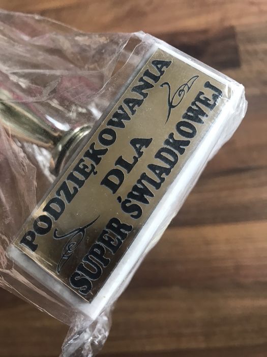 Podziekowania dla swiadkowej STATUETKA
