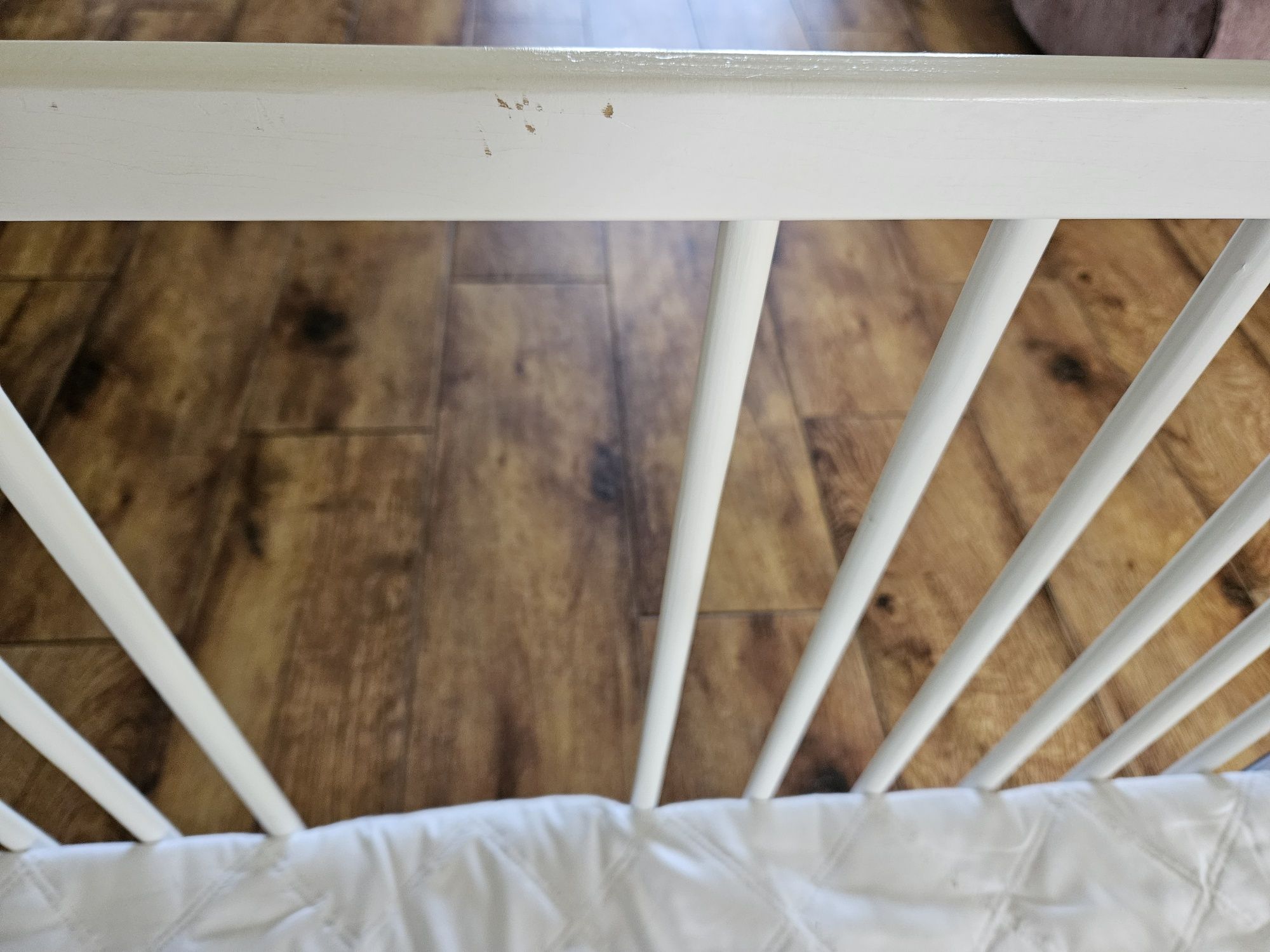 Łóżeczko + materac 120x60 z opuszczanym bokiem JAK NOWE