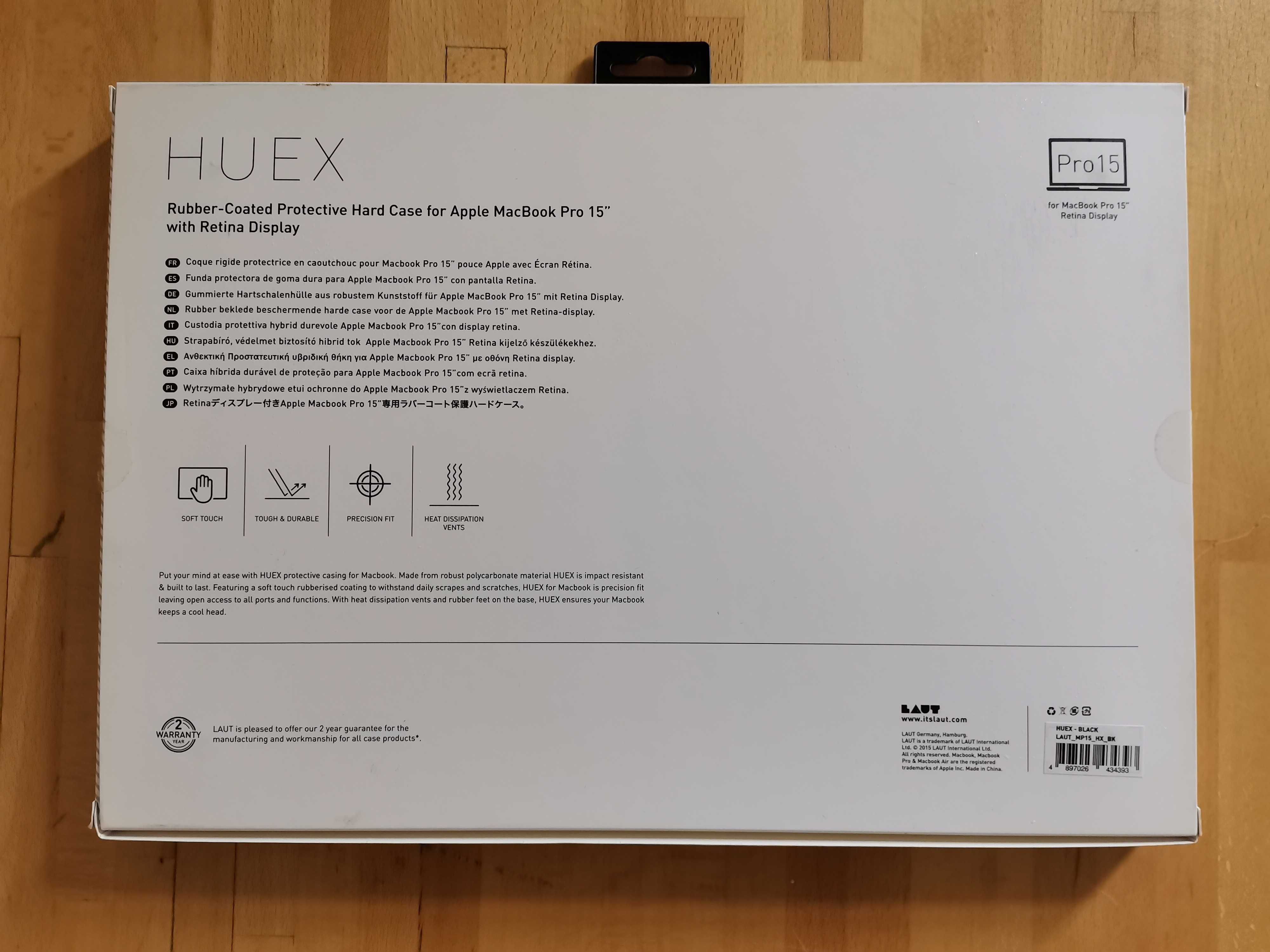 Чохол LAUT Huex для MacBook Pro 15 (Retina) Black - б/в