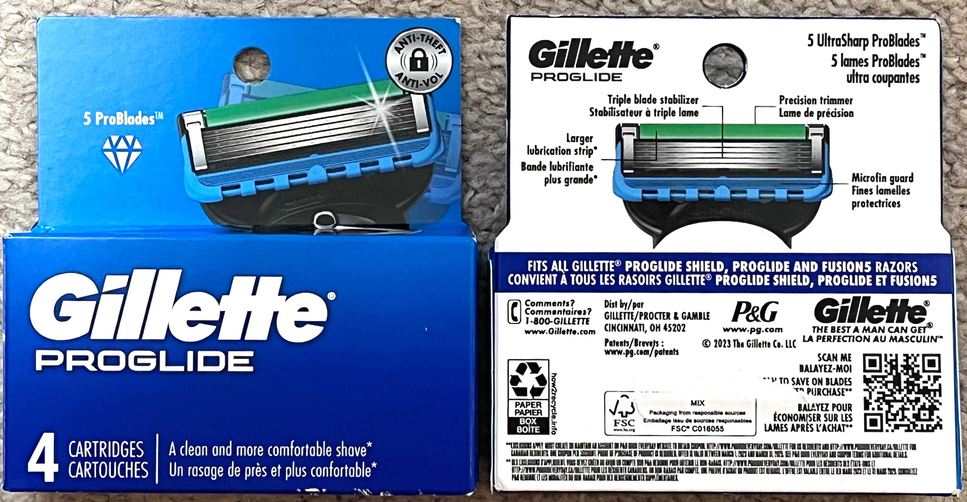 Gillette Fusion Proglide Оригинал 100% из США 4шт лезвия