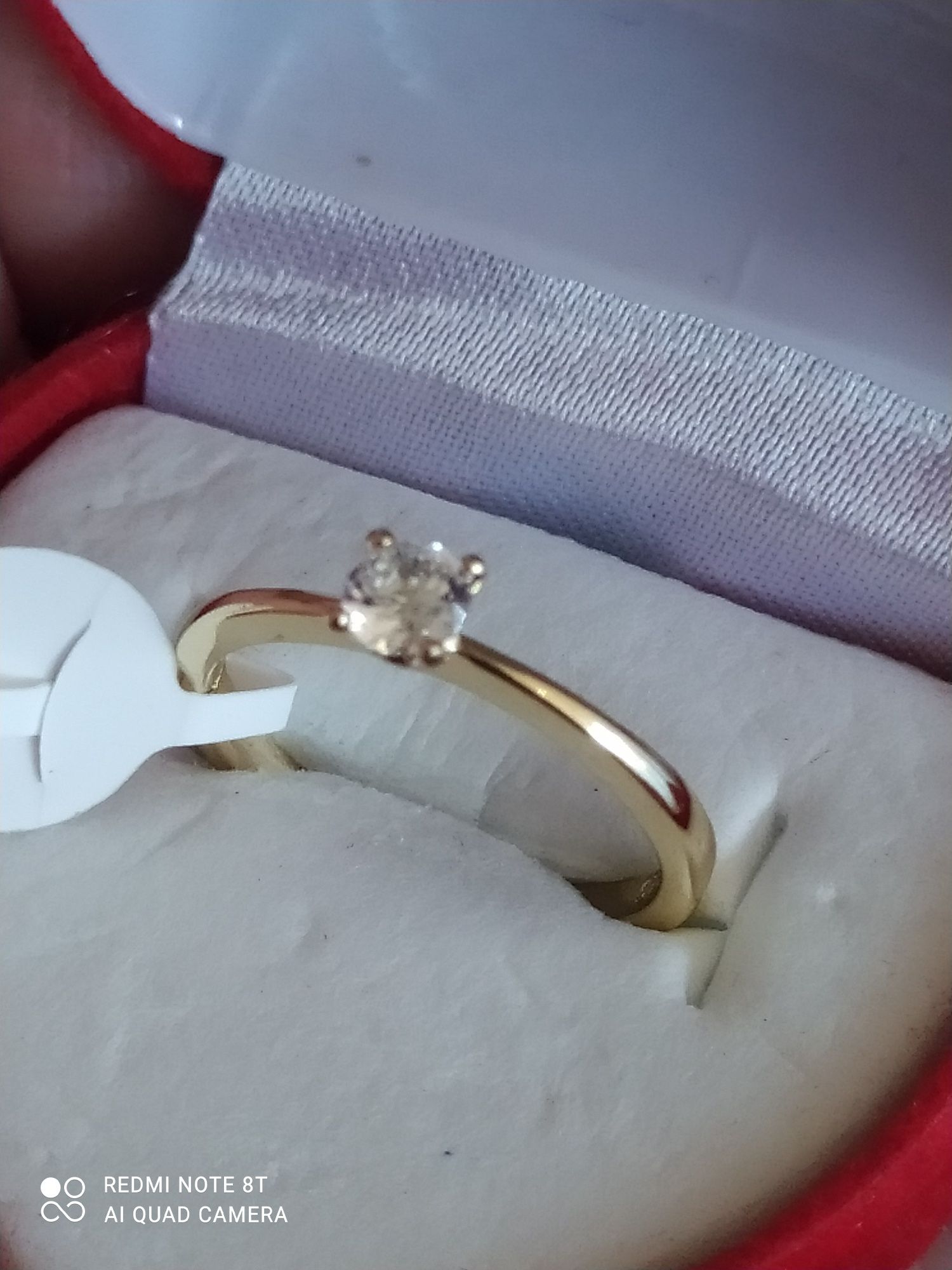Delikatny pierścionek  pozłacany 14 k złotem Xuping rozmiar 6