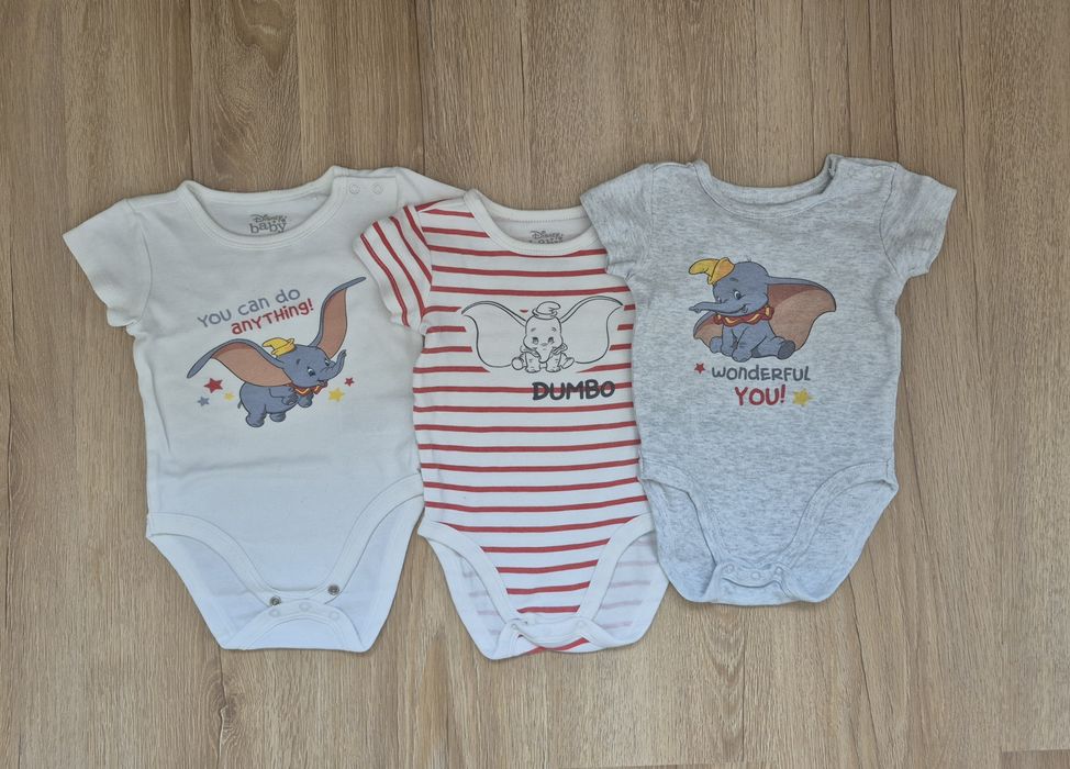 Komplet 3 body ze słonkiem Dumbo