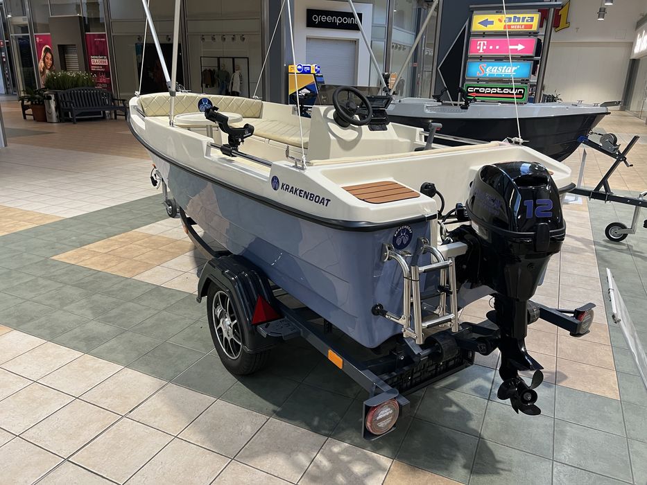 NOWA łódź łódka KRAKEN 380 OPEN z kierownicą SILNIK 12KM Rekreacyjna