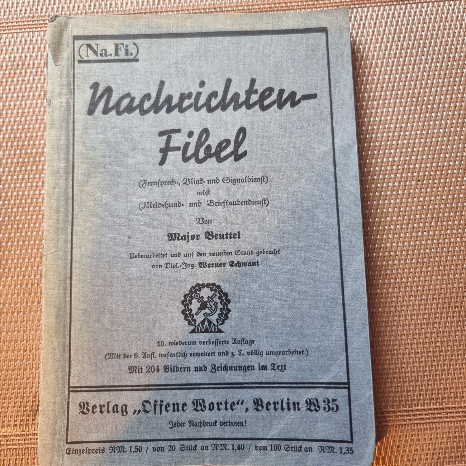 Nachrichten Fibel 1935 Wehrmacht 3 Rzesza