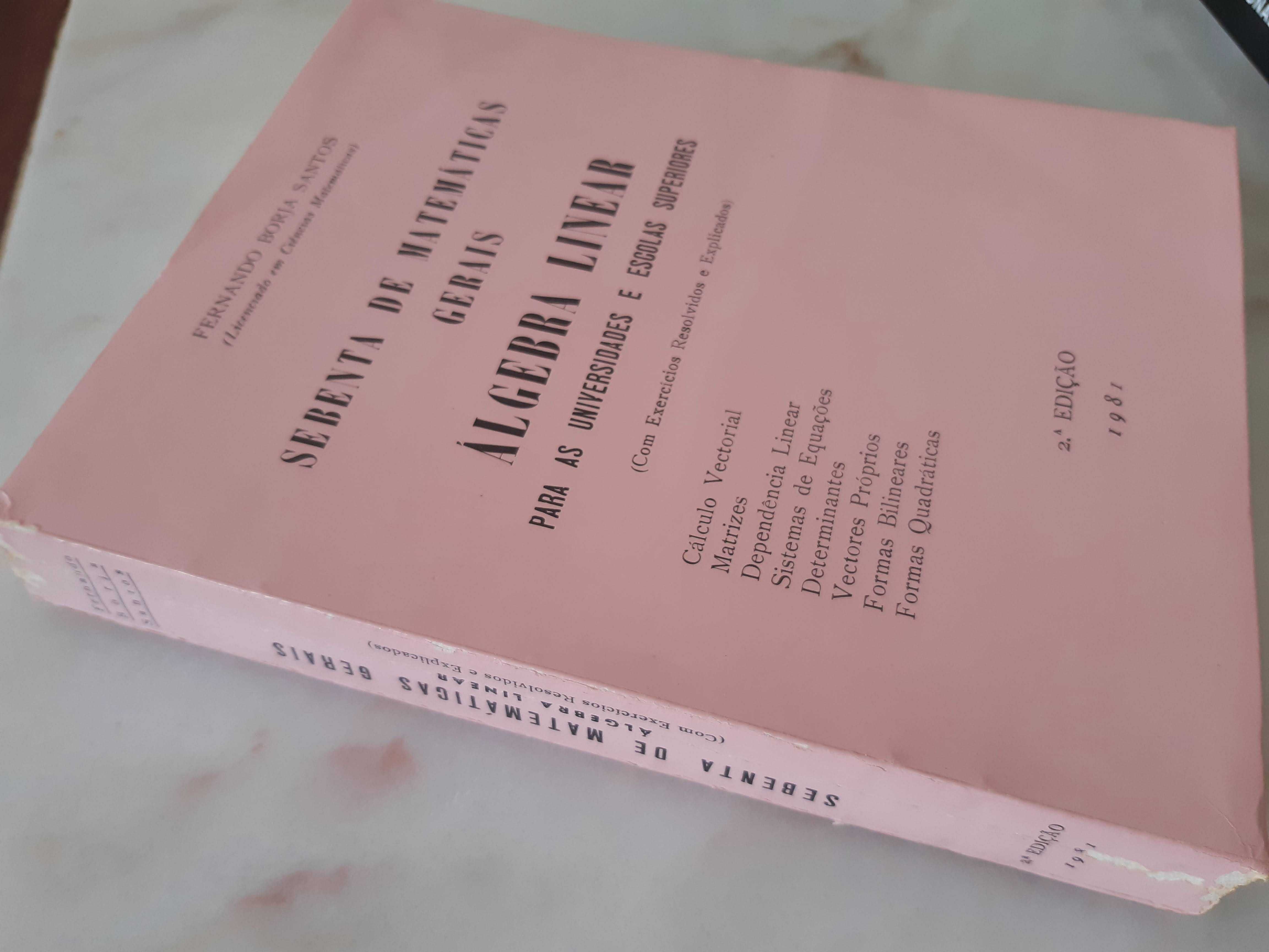 Livro "Sebenta de Matemáticas Gerais -Álgebra Linear",excelente estado