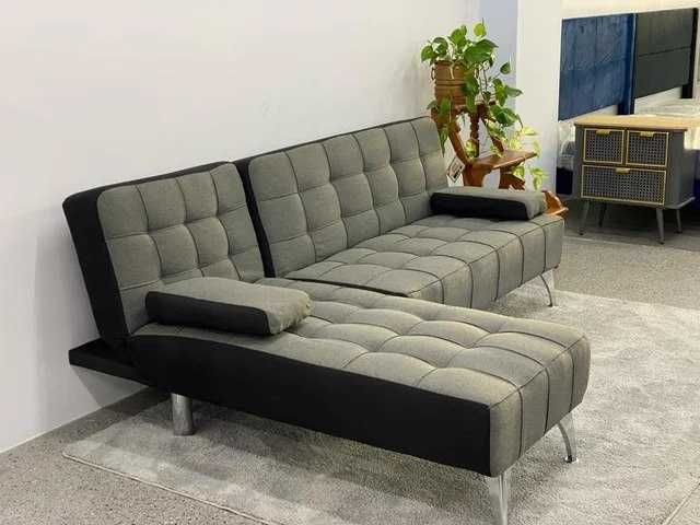 sofá chaise longue cinzento e preto - ENVIO GRÁTIS!!