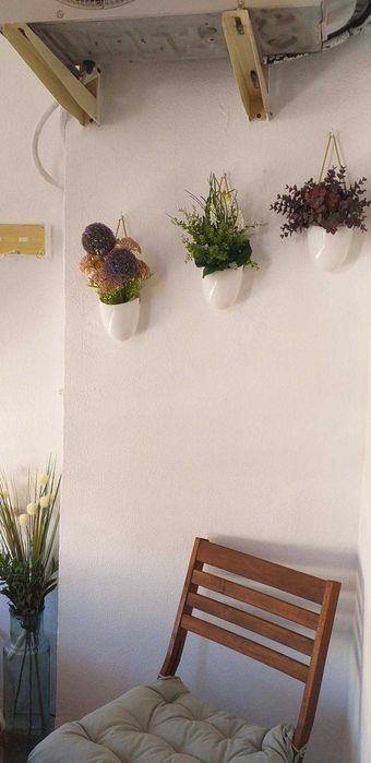 Zestaw 3 doniczki wiszące na kwiaty dekoracja dom na ścianę kwiaty