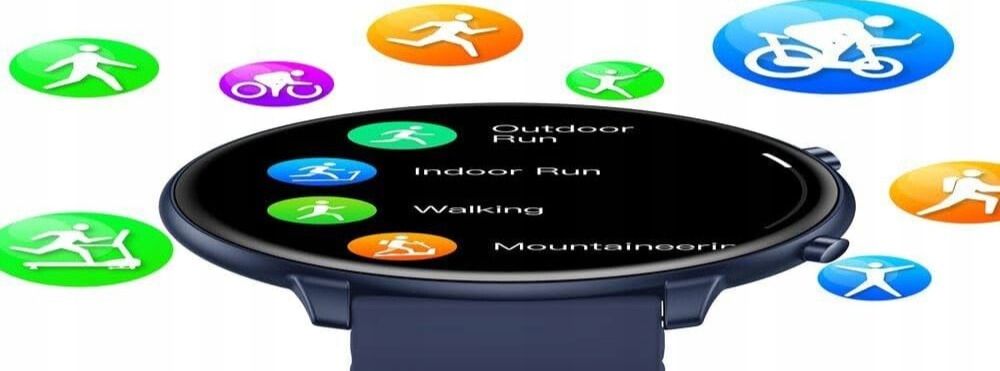 Smartwatch fitness 100 trybów sportowych GPS ciśnienie krwi saturacja