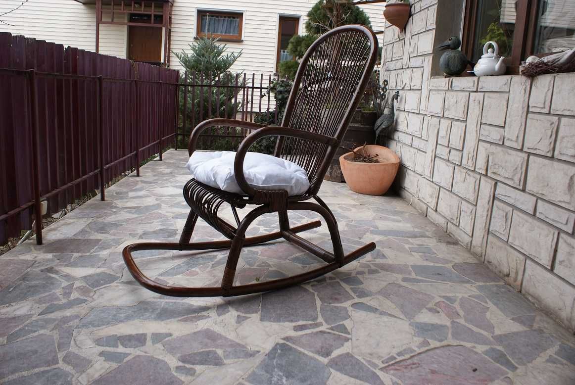 FOTEL Bujany Brązowy Rattan ! Stan idealny !