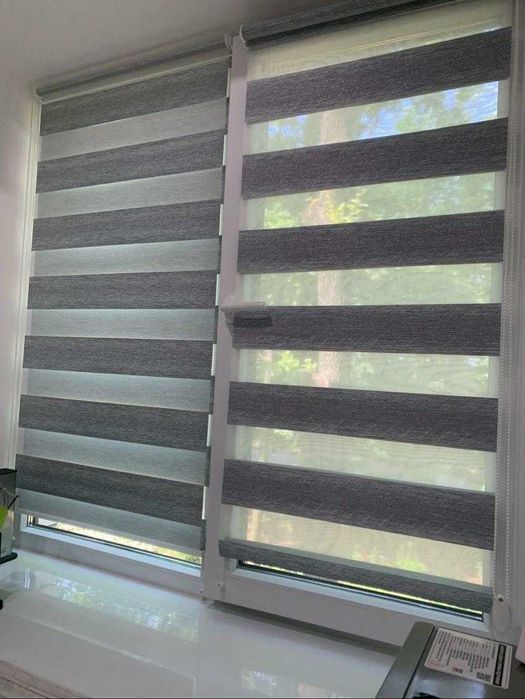 Жовтневе, виробник рулонних штор, тканинних «День-Ніч» жалюзей.