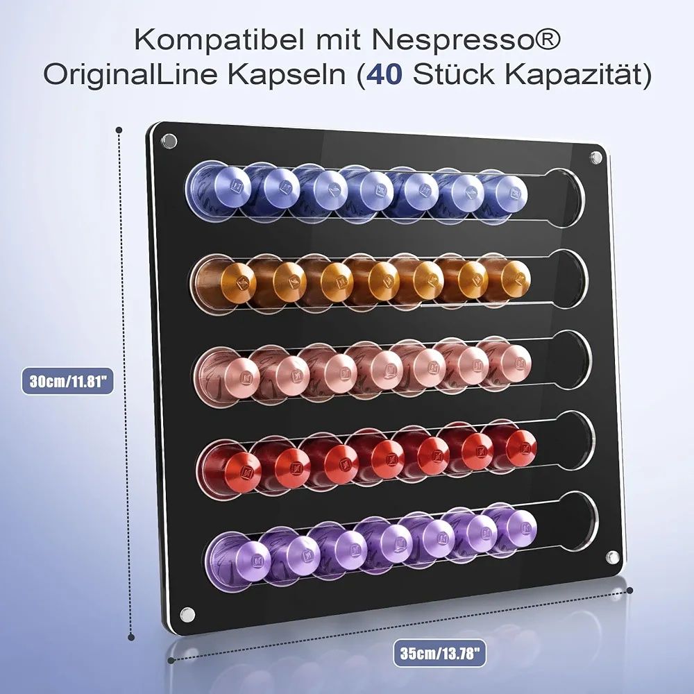 MOLEDINO Uchwyt na kapsułki do kawy Nespresso, oryginalny 40 kapsułek