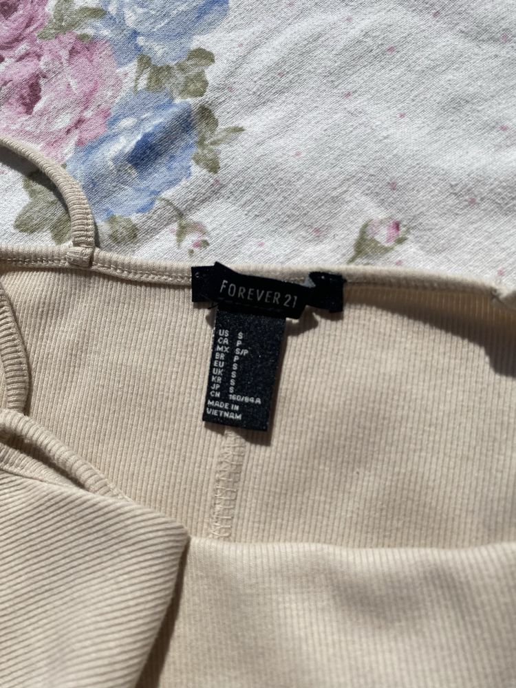 Beżowa sukienka midi na ramiączka M 38 L 40 basic forever 21