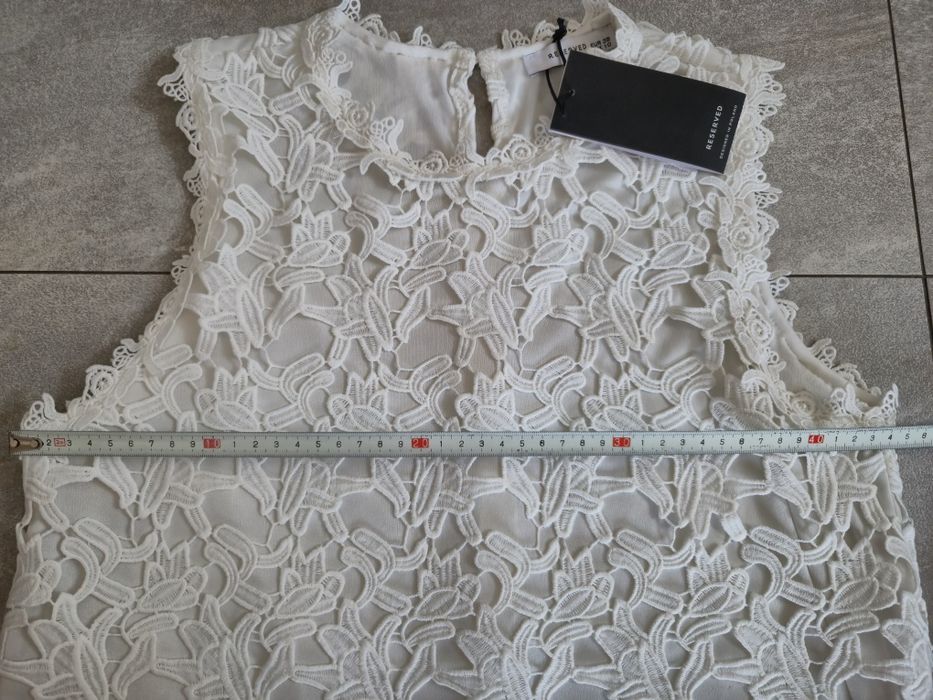Reserved nowa bluzka S M 36 38 biała koronkowa gipiura elegancka Top
