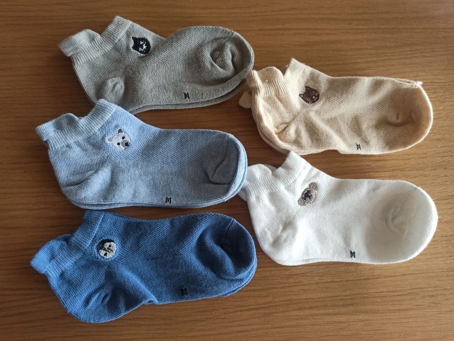 Zestaw 5x krótkie skarpetki bawełniane na lato stopki