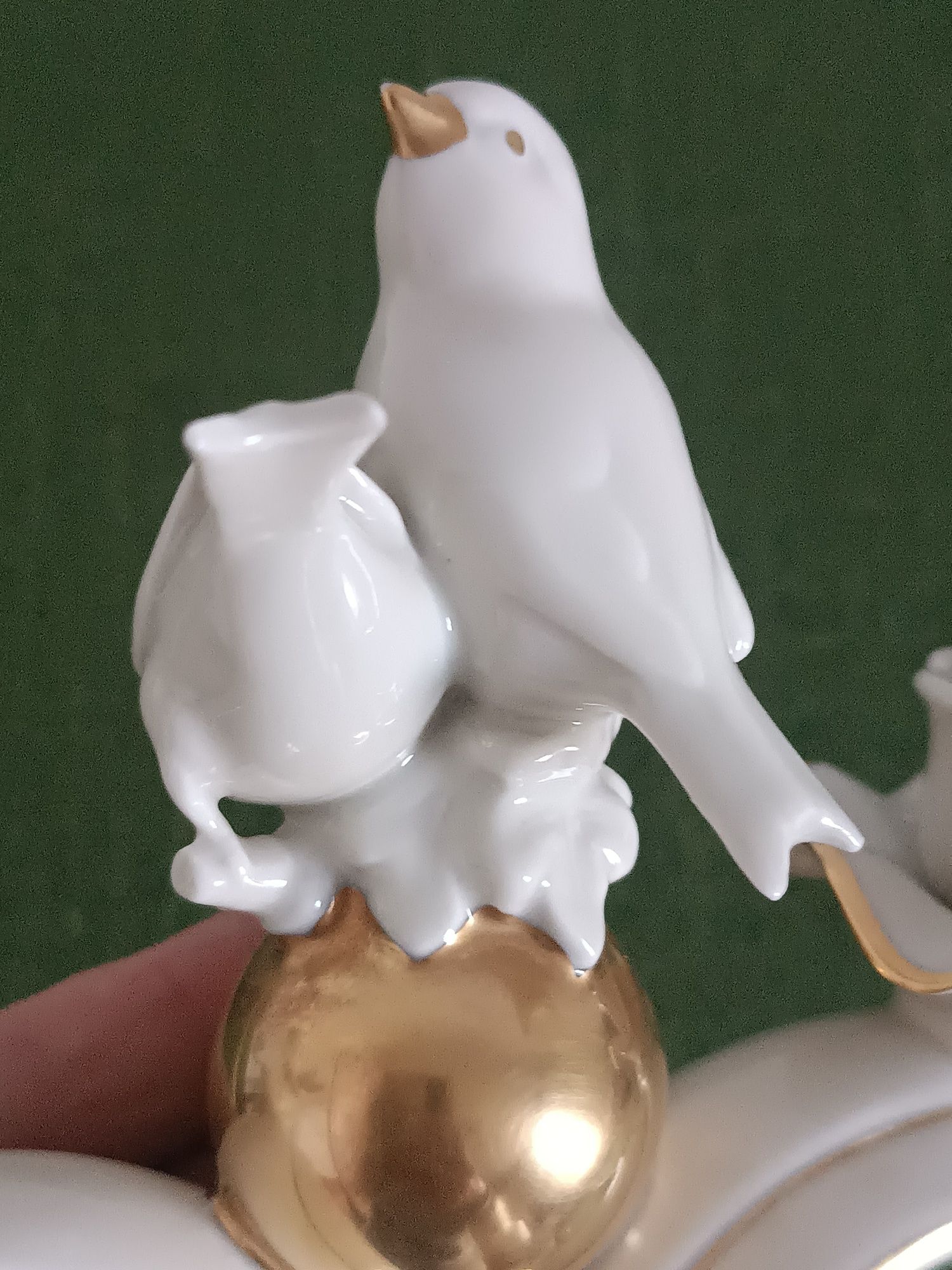 Świecznik z ptakami porcelana Neutattau
