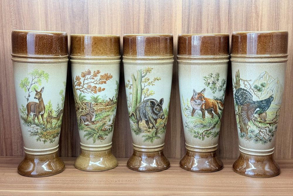 Винтажные керамические пивные бокалы производства GDR Германия