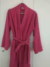 Roupao robe cor de rosa choque marca Just com bolsos.