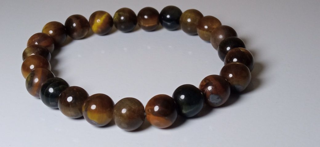 Браслет на руку из камней  Tiger eye Carnelian Amethyst Тигриный глаз
