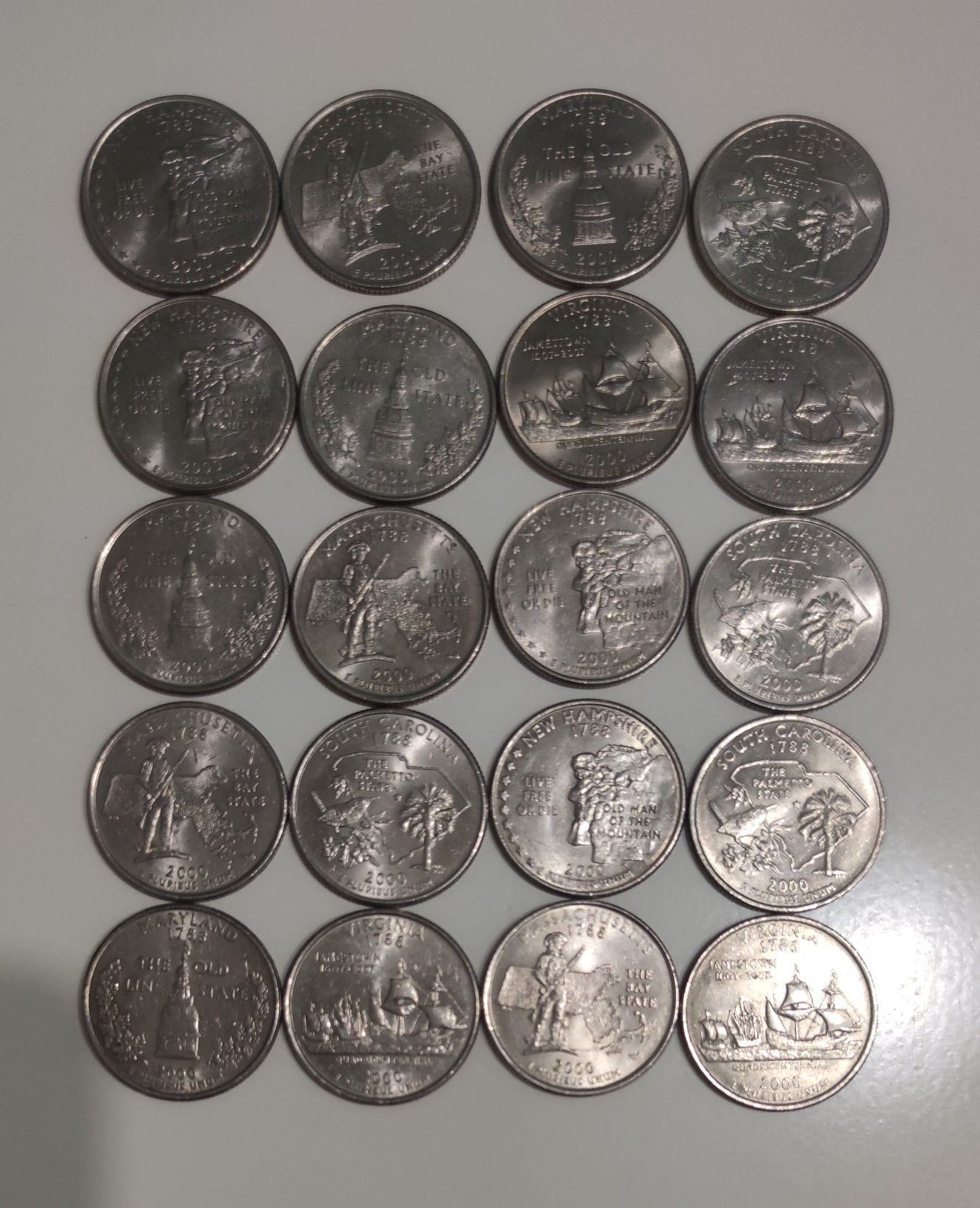 Monety ćwierćdolarówki-quarter dollar 103 sztuki