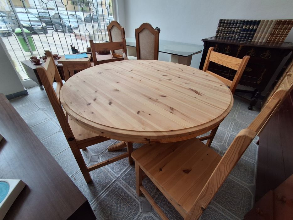 Mesa Madeira pinho extensível