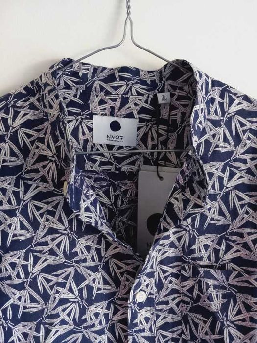 Nowa koszula męska  lniana ze stójką NN07 Massimo Dutti Zara rozmiar S