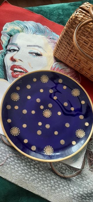 Фарфор, кобальт. Блюдо.