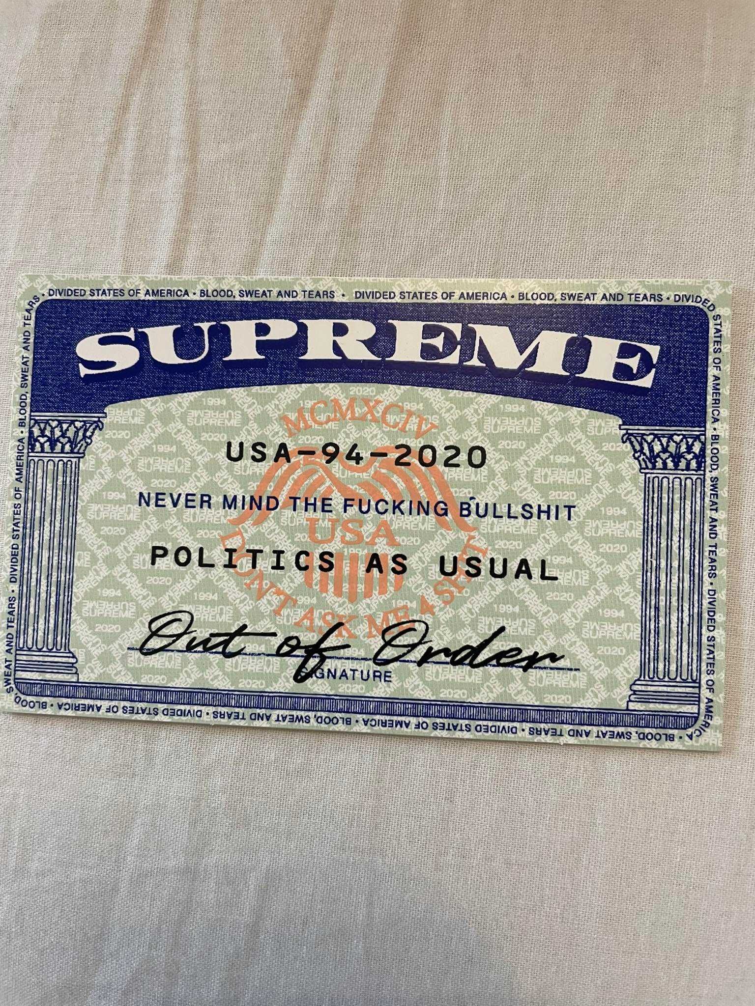 Supreme Social Security Card SSN Sticker / Naklejka