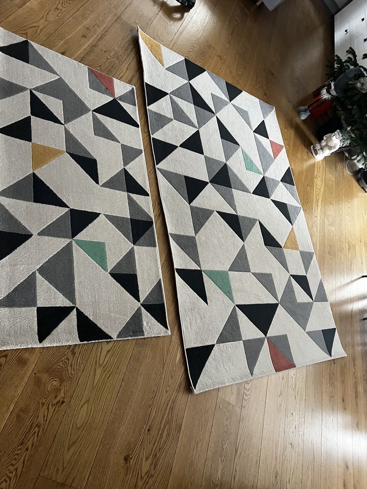 2 Dywany canvas geometryczny 160x230 Komfort oraz 80x150