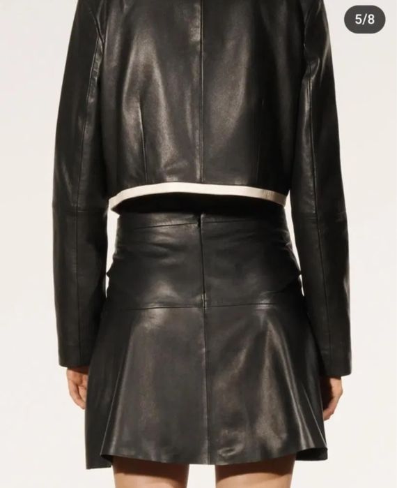 Zara спідниця чорна шкіряна