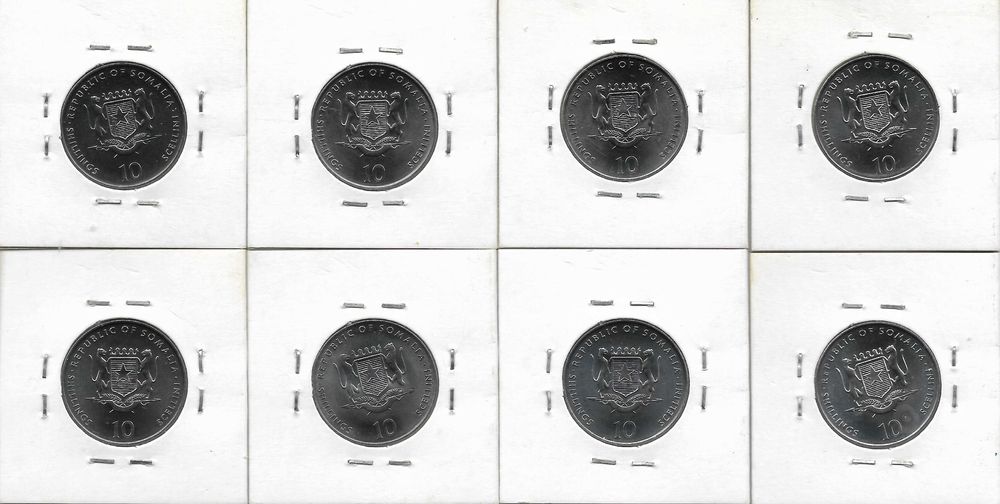 Somália - Coleção de 8 moedas diferentes. Belas.