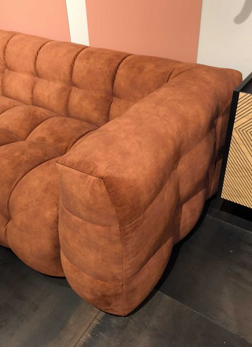 Sofa narożna MICHELE kolor rudy kasztan