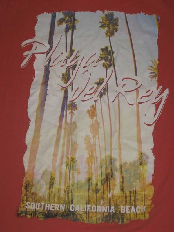 T-shirt koszulka krótki rękaw Kalifornia plaża palmy L Jean Pascale