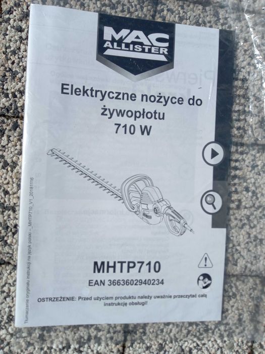Nożyce elektryczne do żywopłotu MacAllister 710 W 60 cm