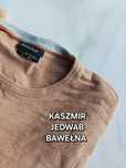 Massimo Dutti beżowy sweter cienki bawełna jedwabny kaszmirowy L 40