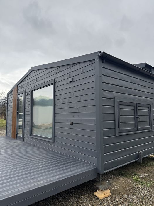 Модульний дерев’яний будинок 7×3 м у ПРЕМІУМ виконанні