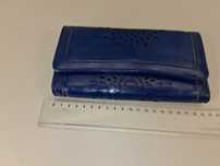 W044 Portfel Damski Niebieski Etui na Karty Dokumenty