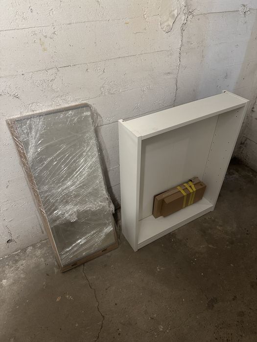 ENHET Szafka z lustrem i drzwiami, biały, 60x17x75 cm