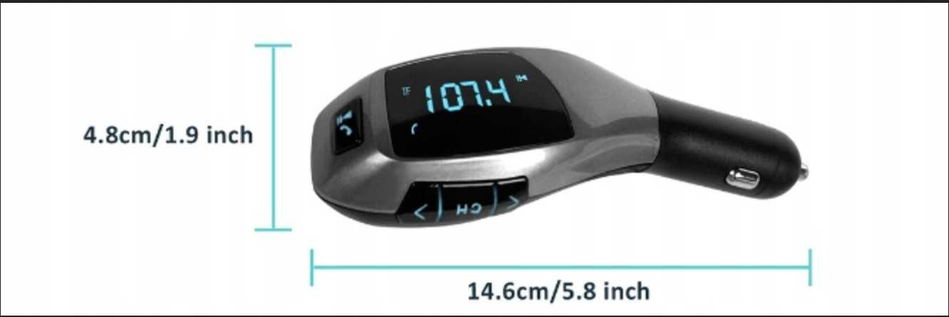 transmiter bluetooth audio mp3 bt sd tf szybka ładowarka usb radio fm