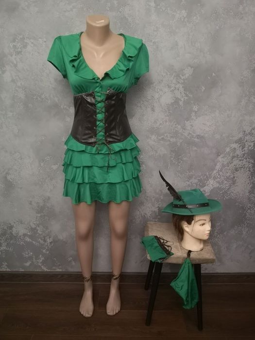 Карнавал маскарад костюм Робін Гуд бандитка косплей хеловін хелоуін М