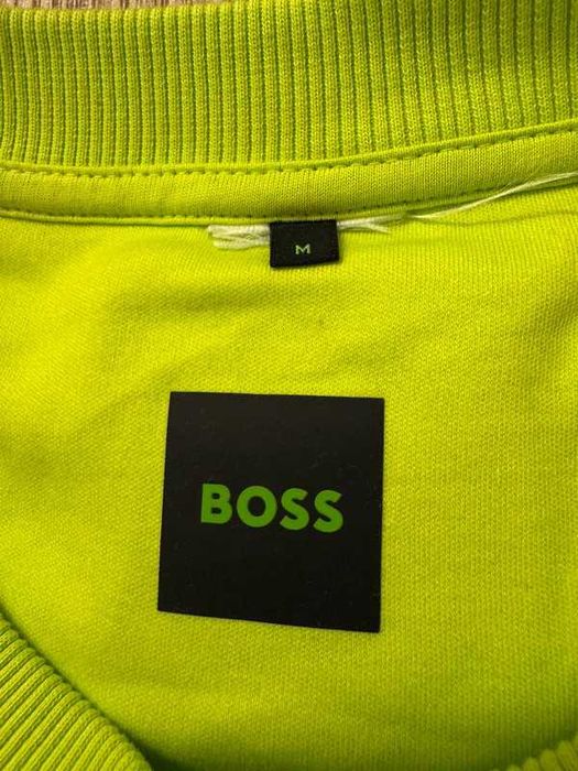 Hugo Boss Green Salbo Lotus Crewneck sweatshirt bluza neonowa M j.nowa