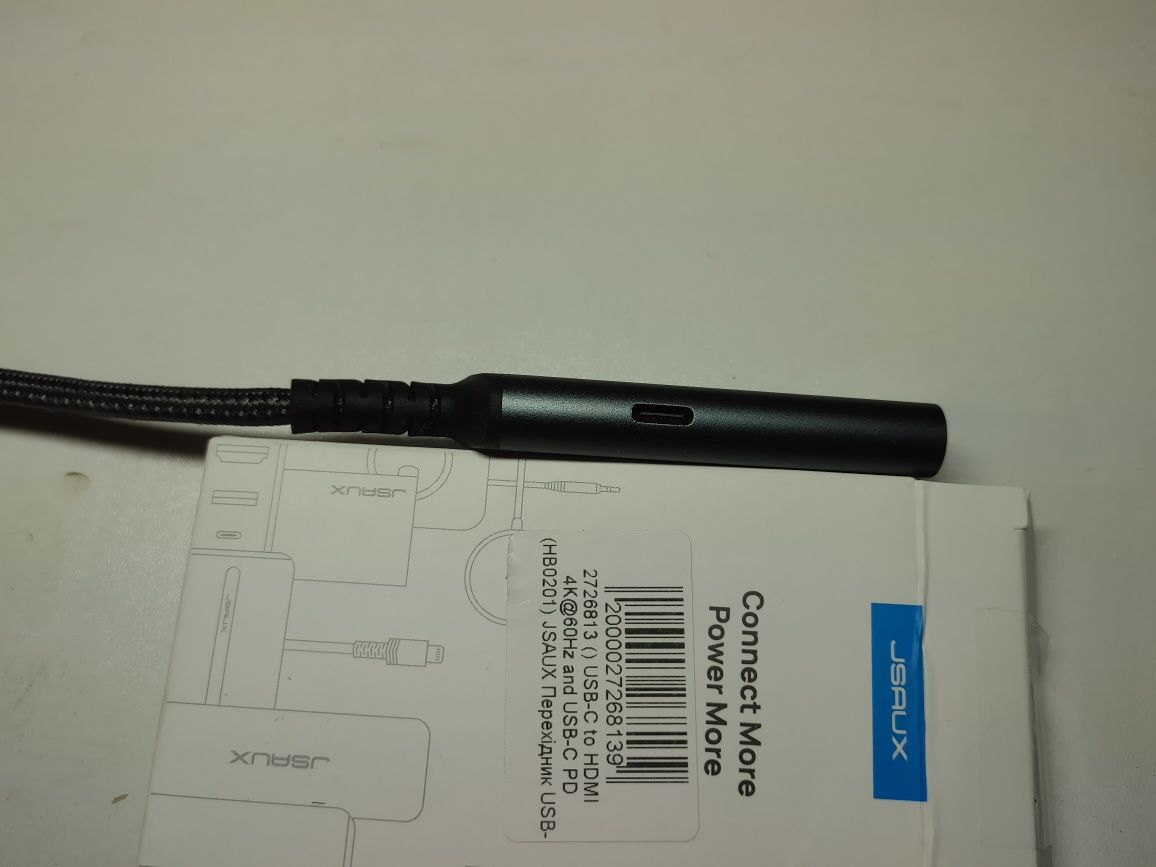 Jsaux Usb-c to hdmi 4k 60hz з додатковим портом живлення usb-c