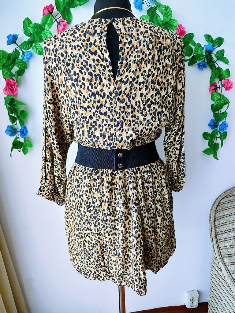 Sukienka oversize panterka leopard print Zara S
